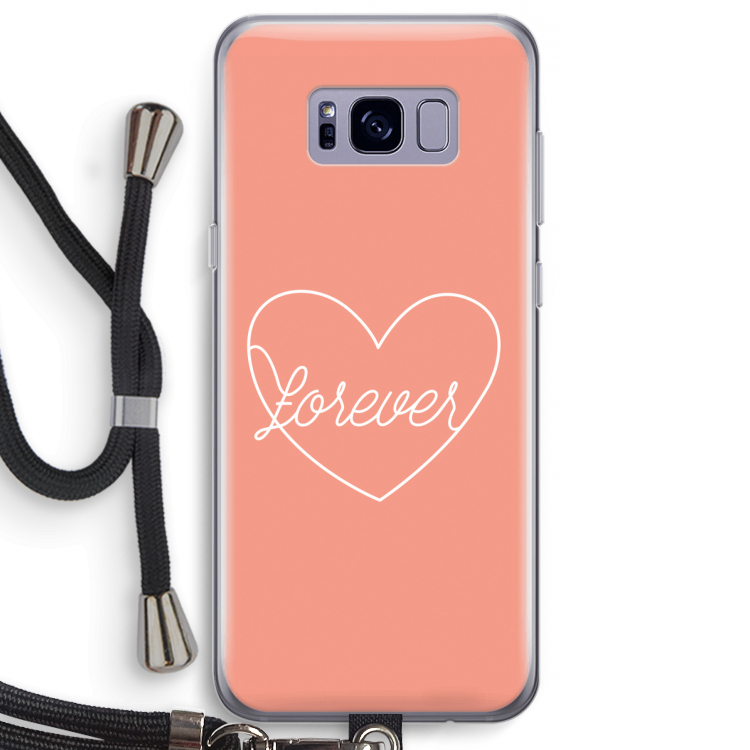 Forever heart: Samsung Galaxy S8 Plus Transparant Hoesje met koord