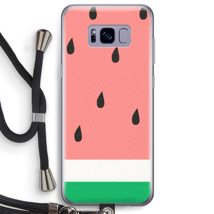 Watermeloen: Samsung Galaxy S8 Plus Transparant Hoesje met koord