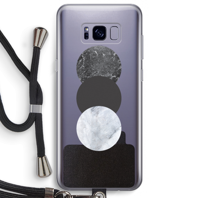 Marmeren cirkels: Samsung Galaxy S8 Plus Transparant Hoesje met koord