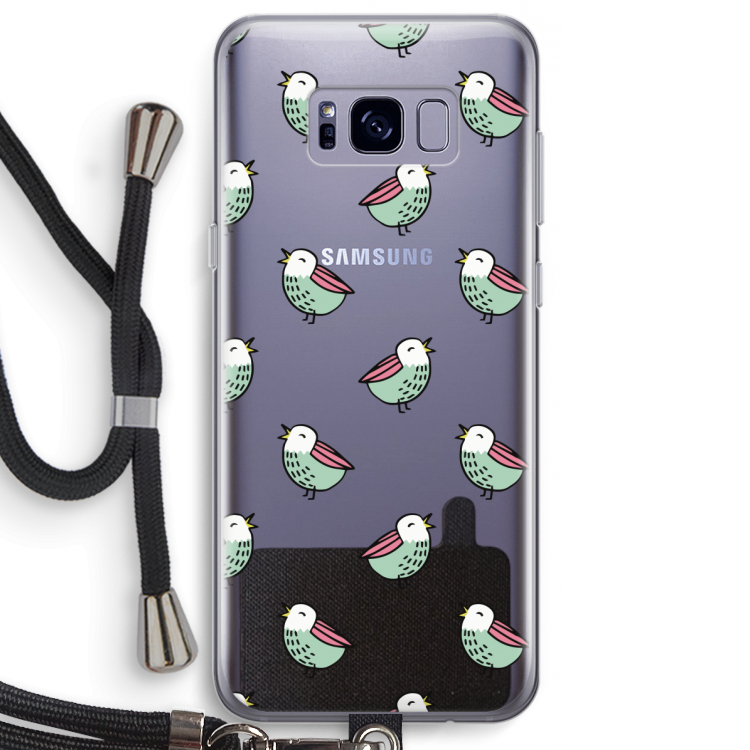 Vogeltjes: Samsung Galaxy S8 Plus Transparant Hoesje met koord