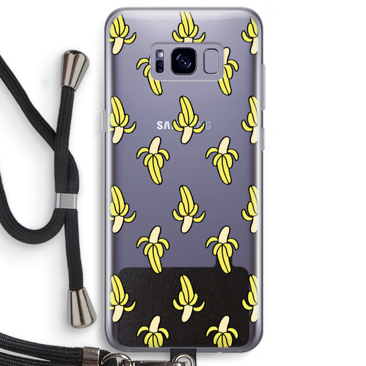 Bananas: Samsung Galaxy S8 Plus Transparant Hoesje met koord