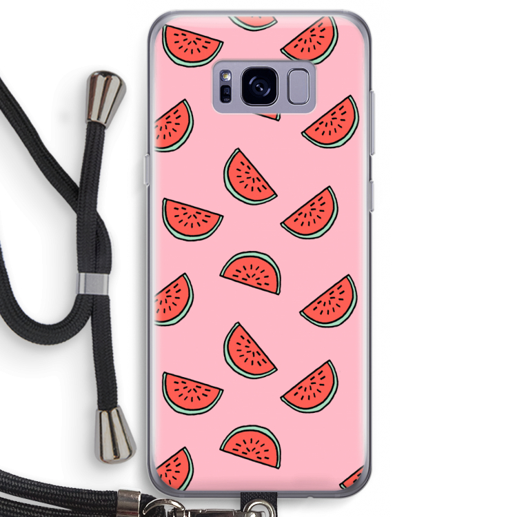 Watermeloen: Samsung Galaxy S8 Plus Transparant Hoesje met koord