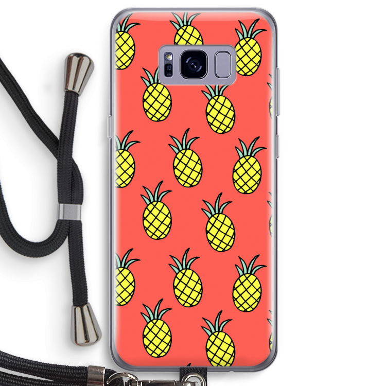 Ananas: Samsung Galaxy S8 Plus Transparant Hoesje met koord