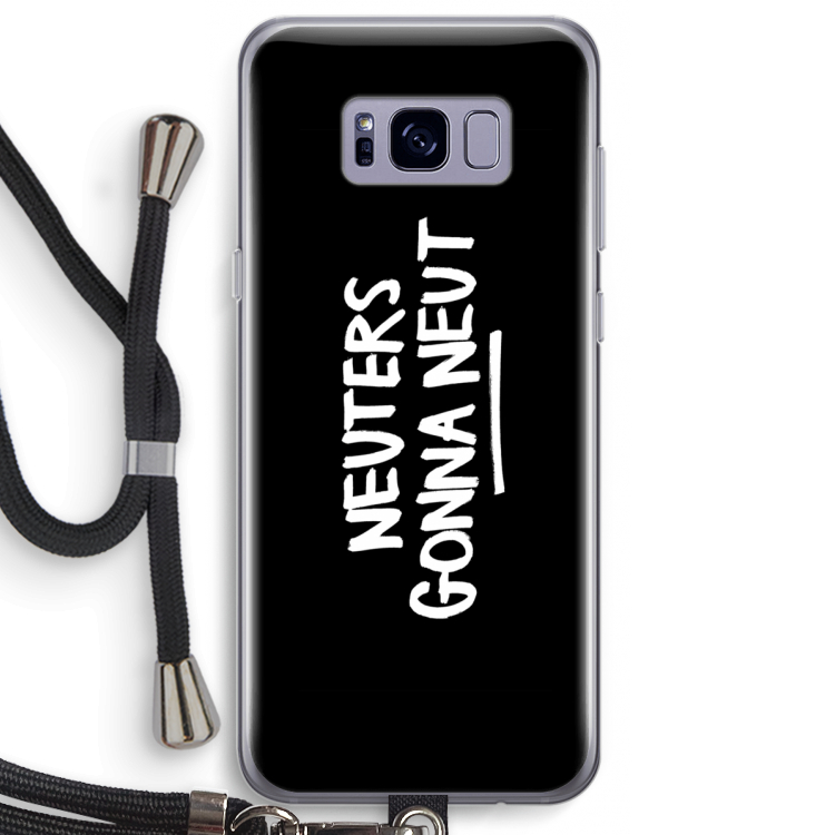 Neuters (zwart): Samsung Galaxy S8 Plus Transparant Hoesje met koord