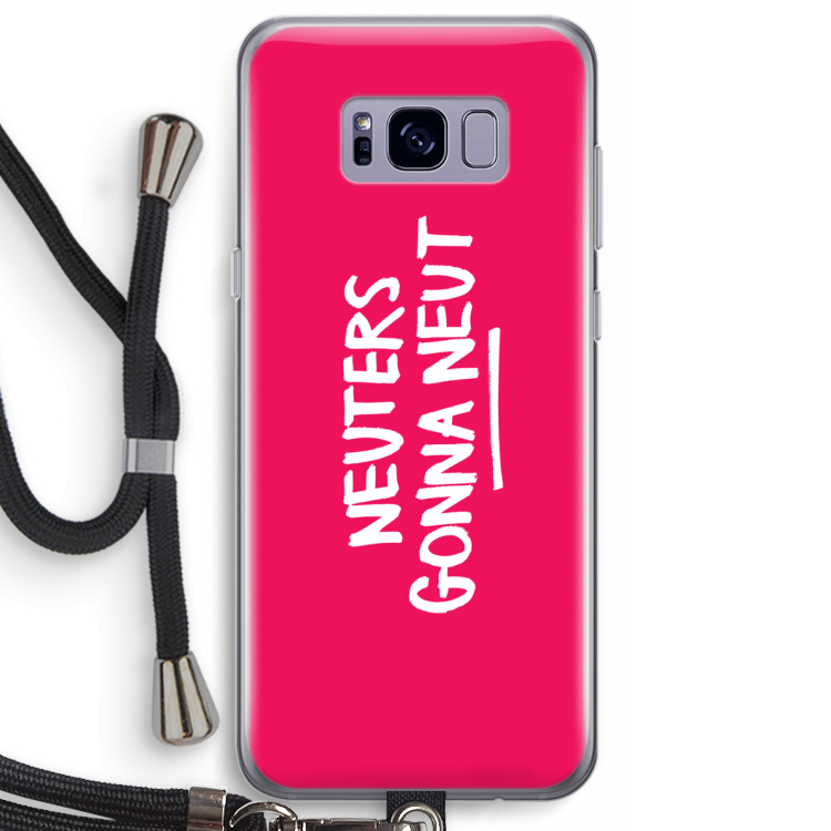 Neuters (roze): Samsung Galaxy S8 Plus Transparant Hoesje met koord