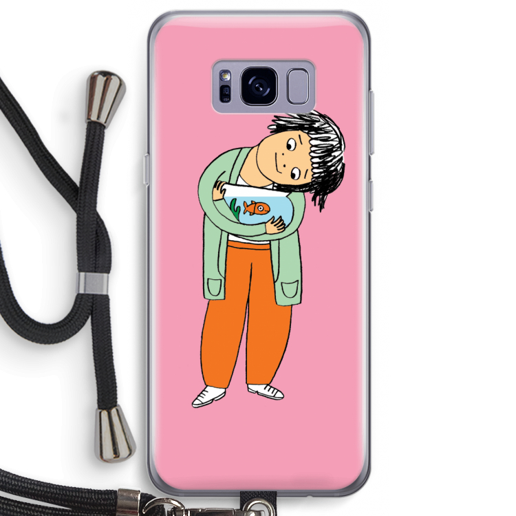 Visknuffel: Samsung Galaxy S8 Plus Transparant Hoesje met koord