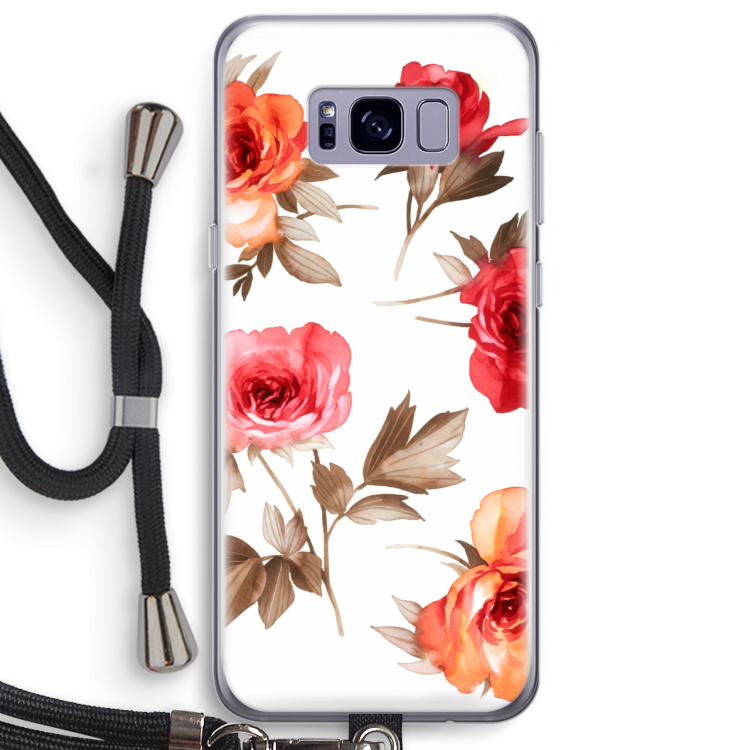 Roosjes: Samsung Galaxy S8 Plus Transparant Hoesje met koord