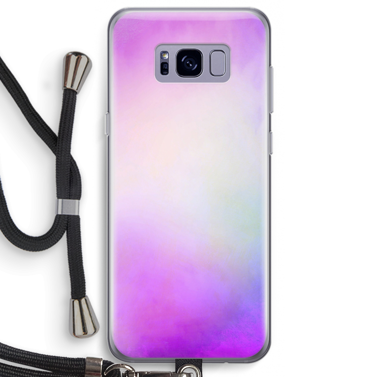 Clouds pastel: Samsung Galaxy S8 Plus Transparant Hoesje met koord