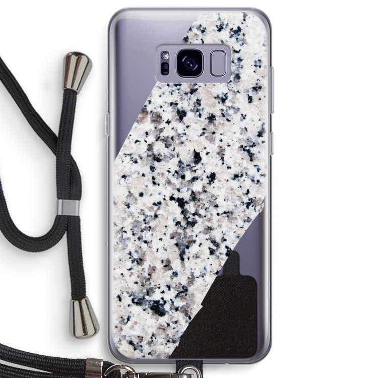 Gespikkelde marmer: Samsung Galaxy S8 Plus Transparant Hoesje met koord