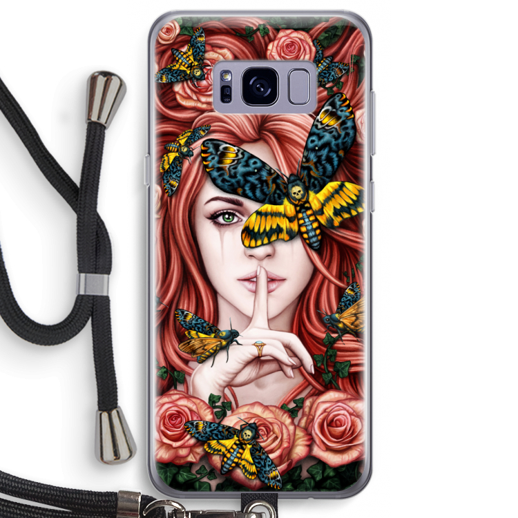 Lady Moth: Samsung Galaxy S8 Plus Transparant Hoesje met koord