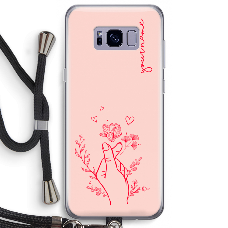 Giving Flowers: Samsung Galaxy S8 Plus Transparant Hoesje met koord