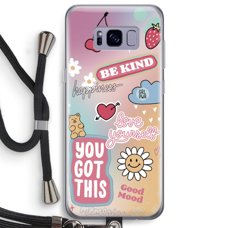 Positivity: Samsung Galaxy S8 Plus Transparant Hoesje met koord