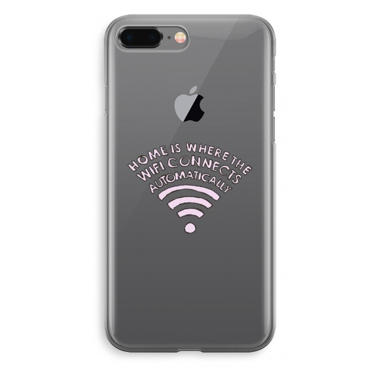 Home Is Where The Wifi Is: iPhone 8 Plus Transparant Hoesje