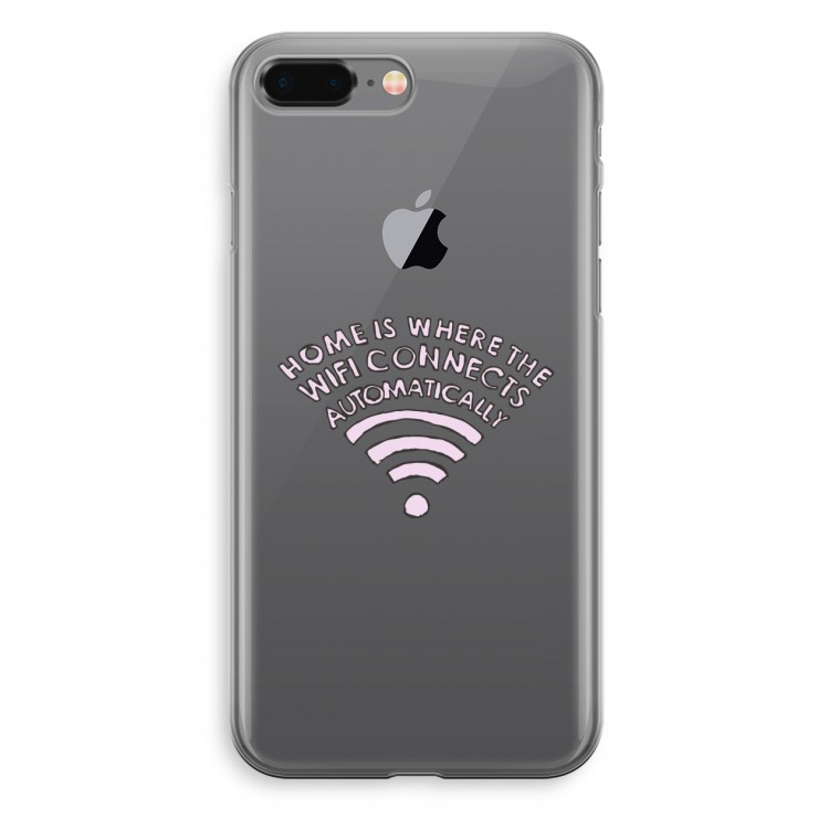 Home Is Where The Wifi Is: iPhone 8 Plus Transparant Hoesje