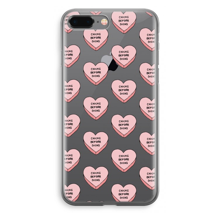 Chicks before dicks: iPhone 8 Plus Transparant Hoesje