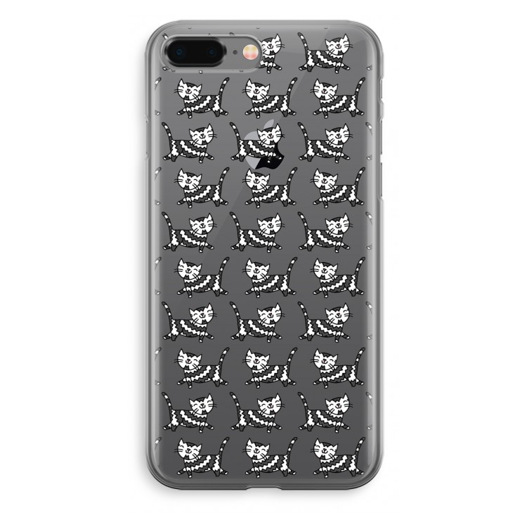 Zwarte poes: iPhone 8 Plus Transparant Hoesje