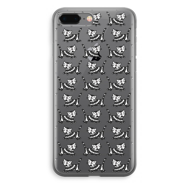 Zwarte poes: iPhone 8 Plus Transparant Hoesje