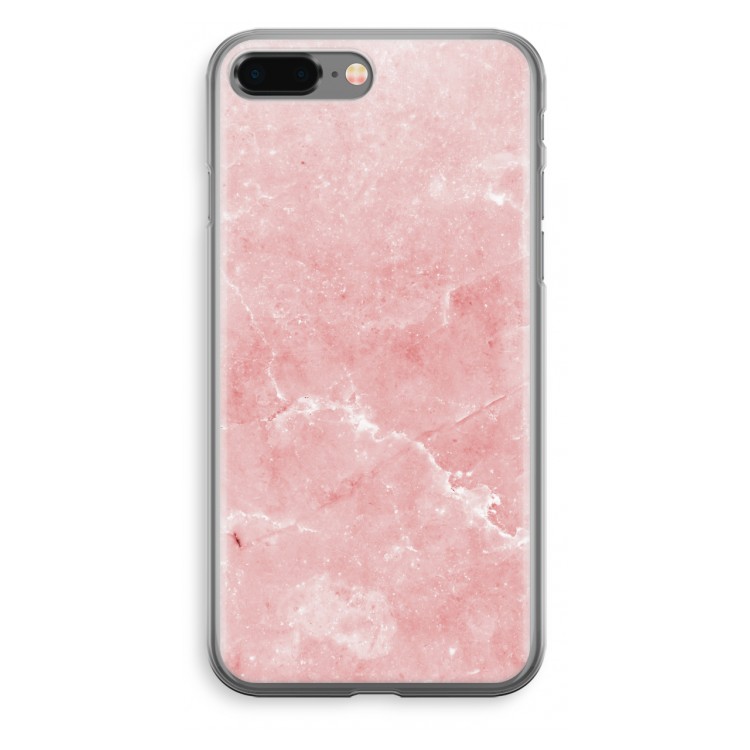 Roze marmer: iPhone 8 Plus Transparant Hoesje