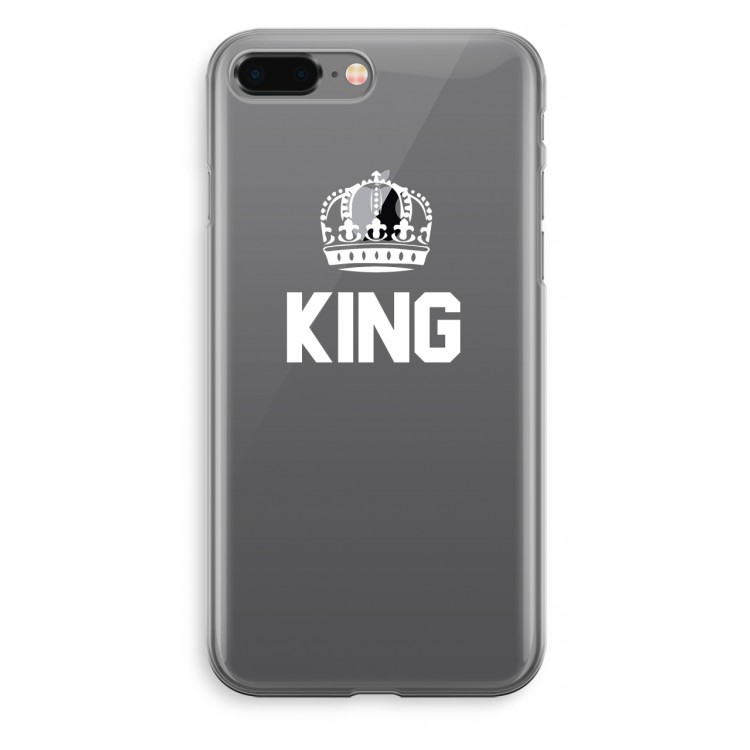 King zwart: iPhone 8 Plus Transparant Hoesje