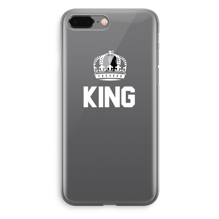 King zwart: iPhone 8 Plus Transparant Hoesje