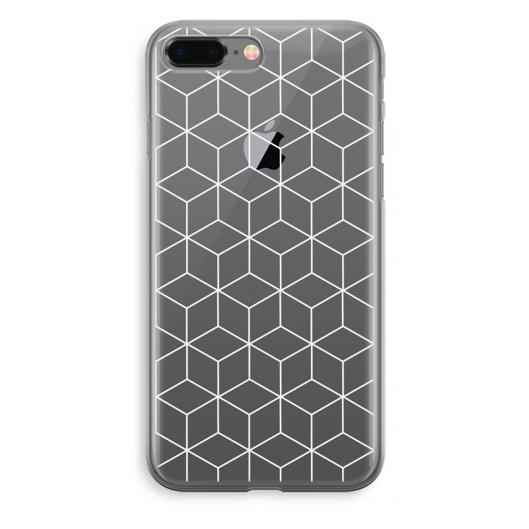 Zwart-witte kubussen: iPhone 8 Plus Transparant Hoesje