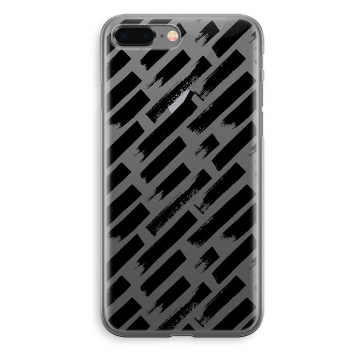 Zwarte vegen: iPhone 8 Plus Transparant Hoesje