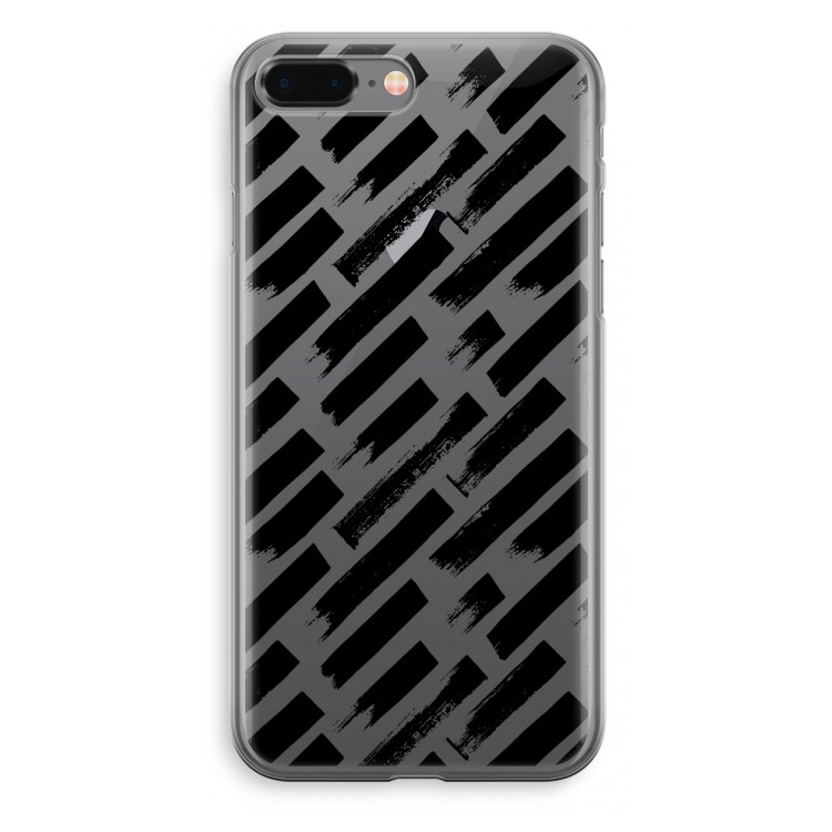 Zwarte vegen: iPhone 8 Plus Transparant Hoesje