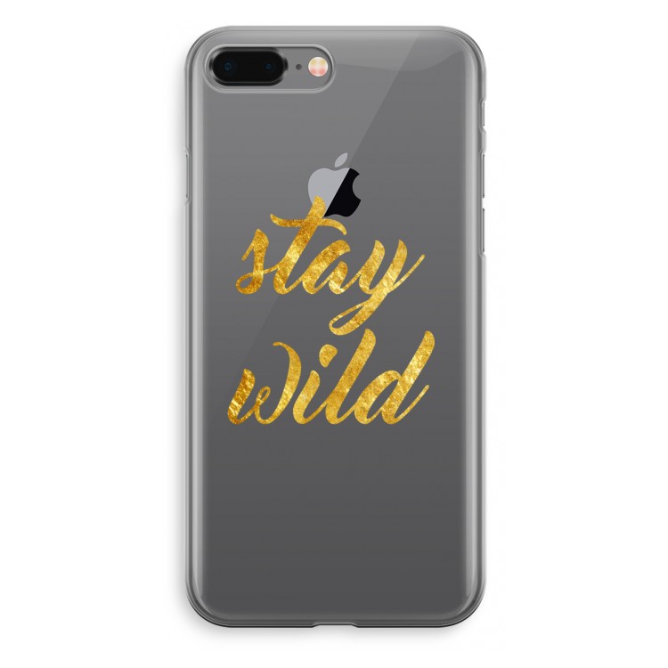Stay wild: iPhone 8 Plus Transparant Hoesje