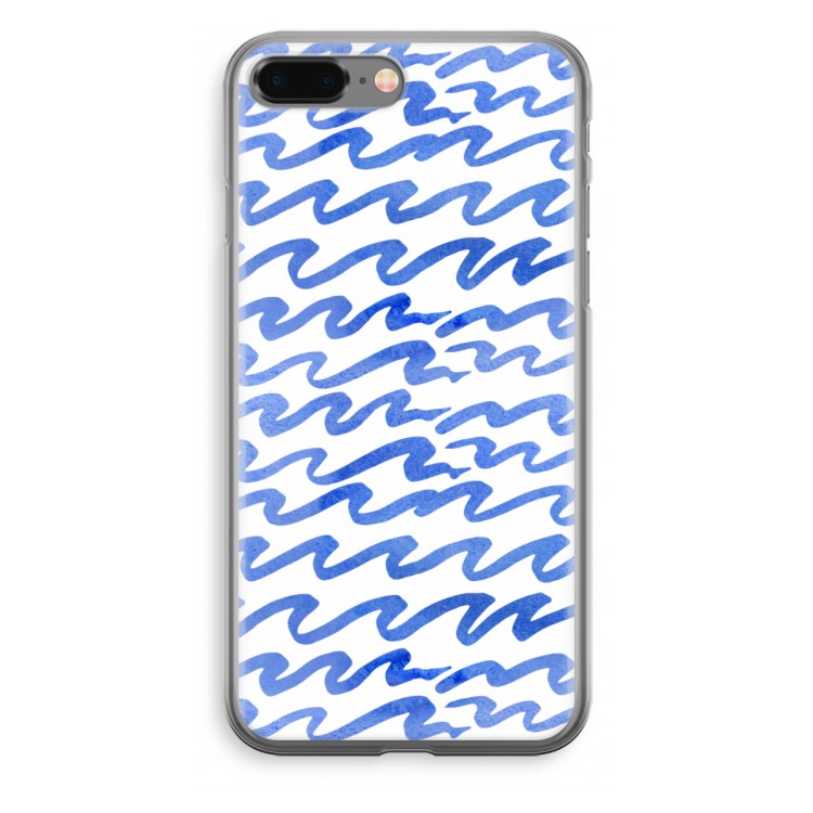 Blauwe golven: iPhone 8 Plus Transparant Hoesje