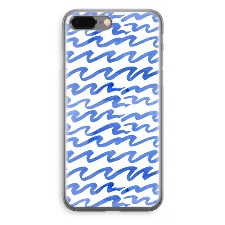 Blauwe golven: iPhone 8 Plus Transparant Hoesje