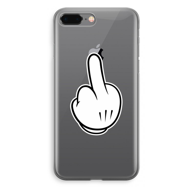 Middle finger black: iPhone 8 Plus Transparant Hoesje