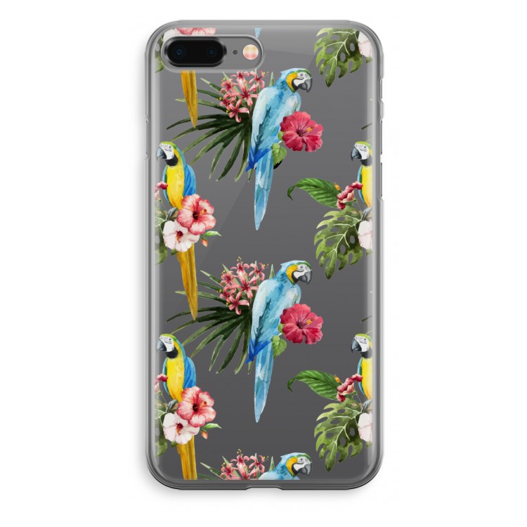 Kleurrijke papegaaien: iPhone 8 Plus Transparant Hoesje