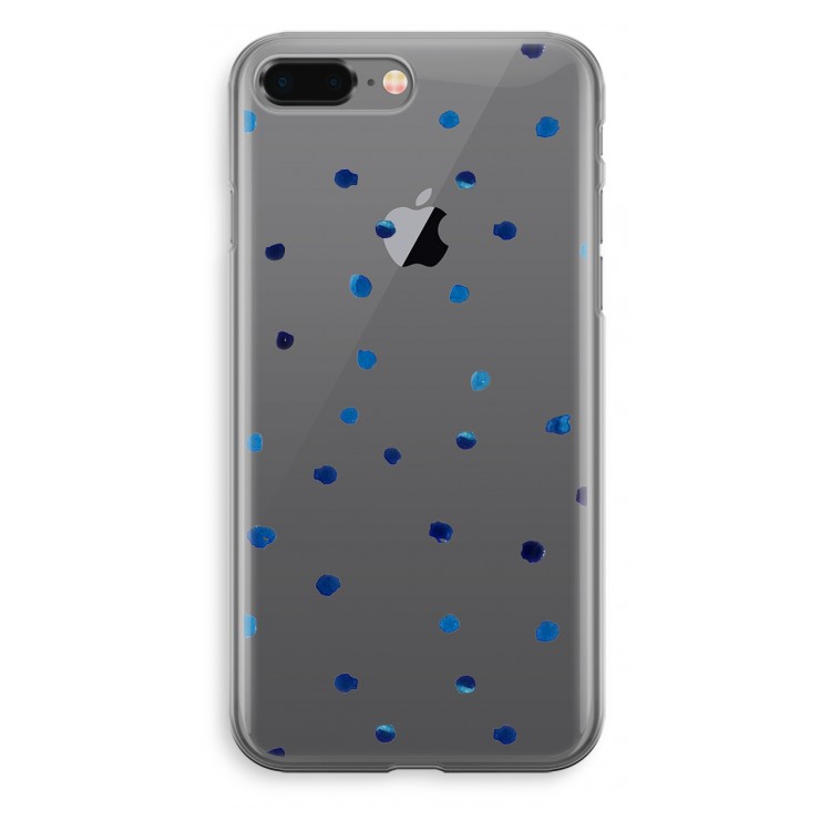 Blauwe stippen: iPhone 8 Plus Transparant Hoesje