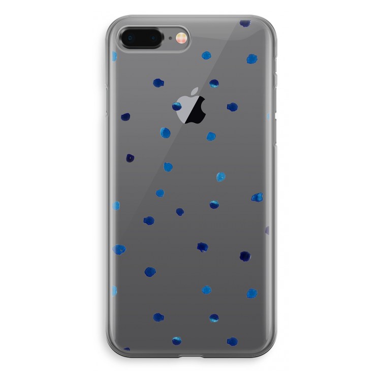 Blauwe stippen: iPhone 8 Plus Transparant Hoesje