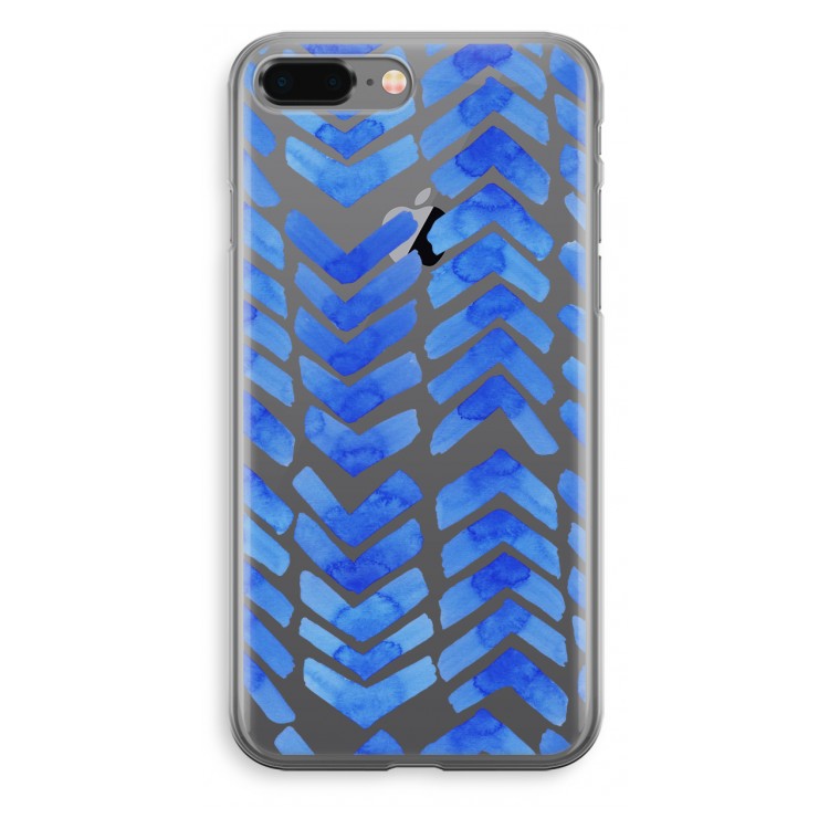Blauwe pijlen: iPhone 8 Plus Transparant Hoesje