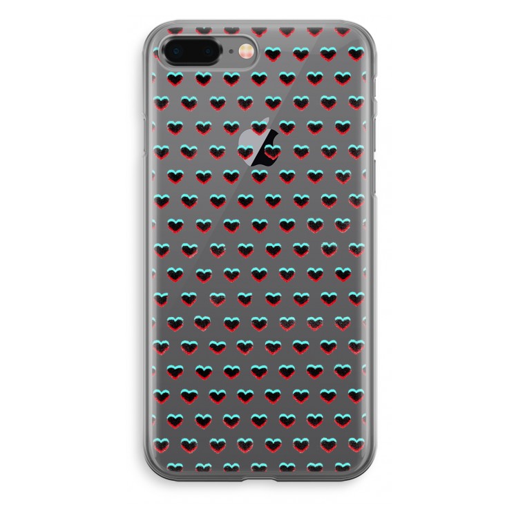Hartjes: iPhone 8 Plus Transparant Hoesje