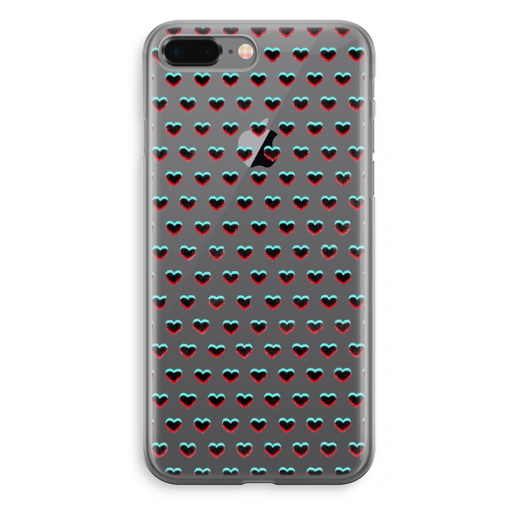 Hartjes: iPhone 8 Plus Transparant Hoesje