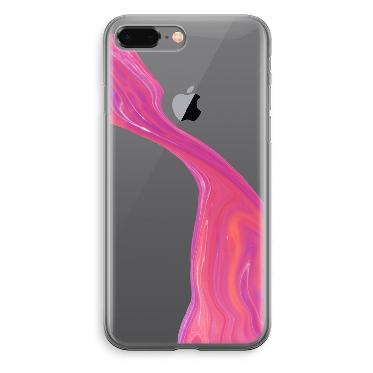 Paarse stroom: iPhone 8 Plus Transparant Hoesje