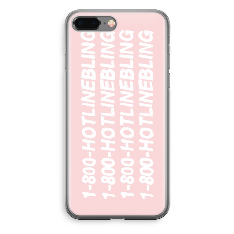 Hotline bling pink: iPhone 8 Plus Transparant Hoesje