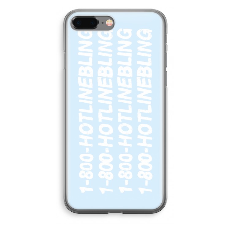 Hotline bling blue: iPhone 8 Plus Transparant Hoesje