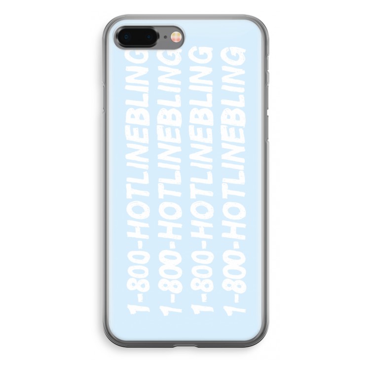 Hotline bling blue: iPhone 8 Plus Transparant Hoesje
