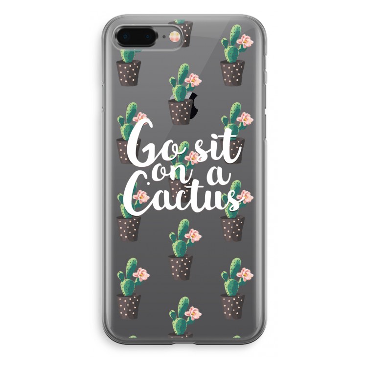 Cactus quote: iPhone 8 Plus Transparant Hoesje