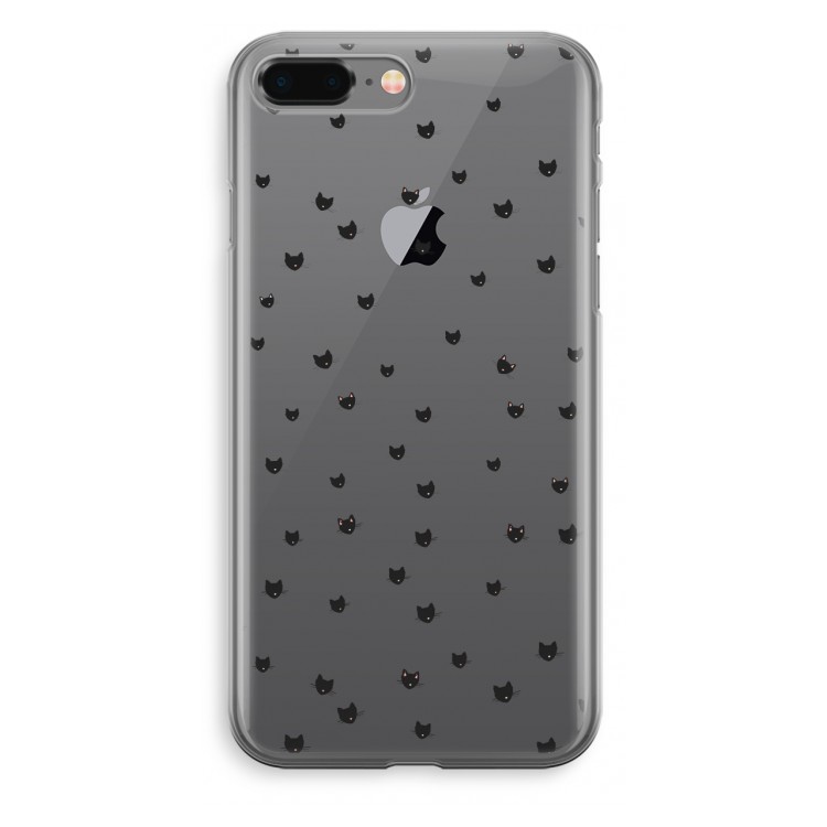 Kleine kattenkopjes: iPhone 8 Plus Transparant Hoesje
