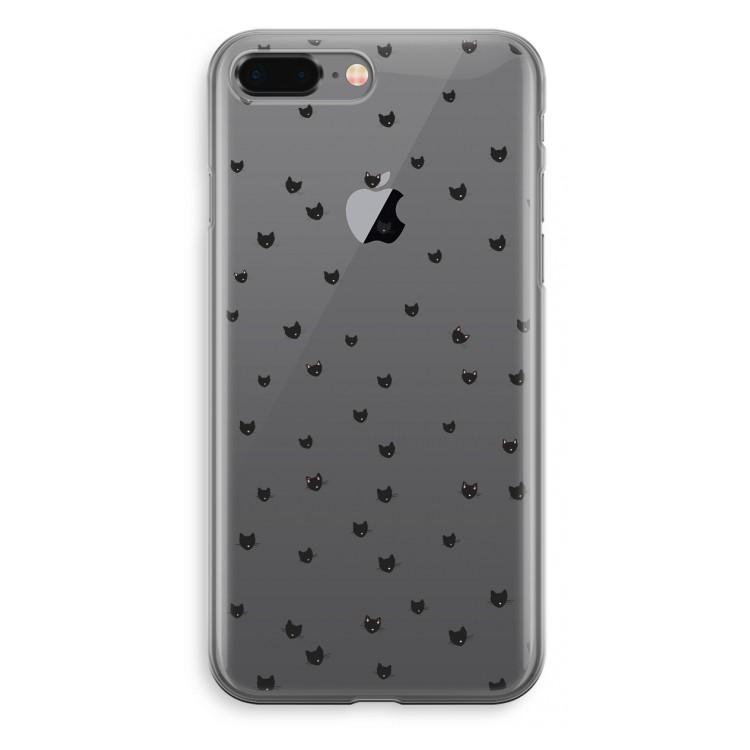 Kleine kattenkopjes: iPhone 8 Plus Transparant Hoesje