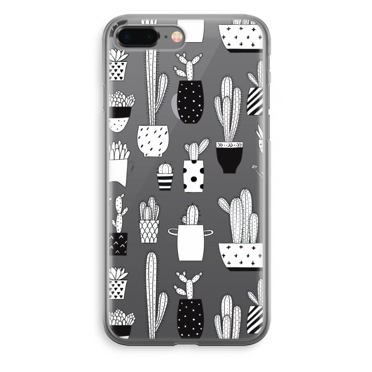 Cactusmotief: iPhone 8 Plus Transparant Hoesje