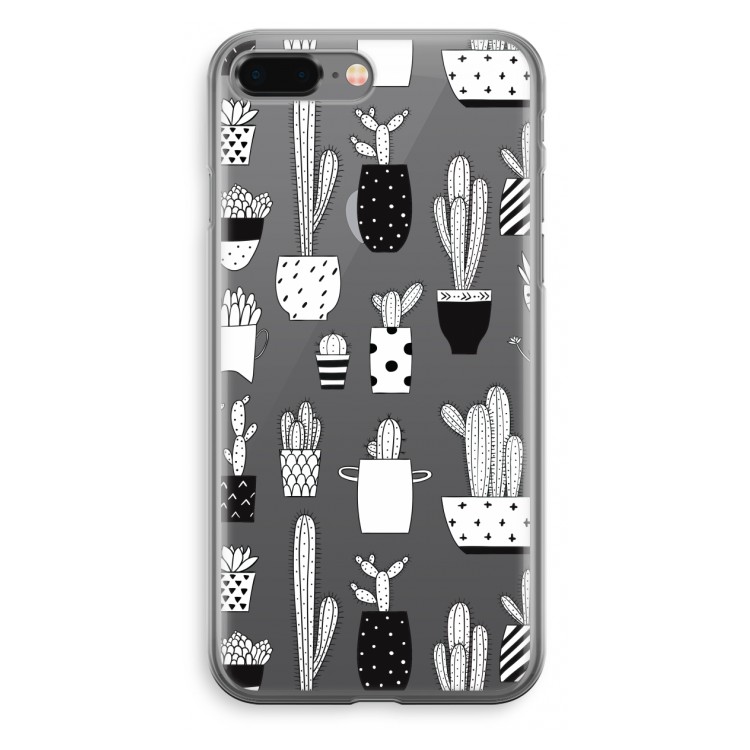 Cactusmotief: iPhone 8 Plus Transparant Hoesje