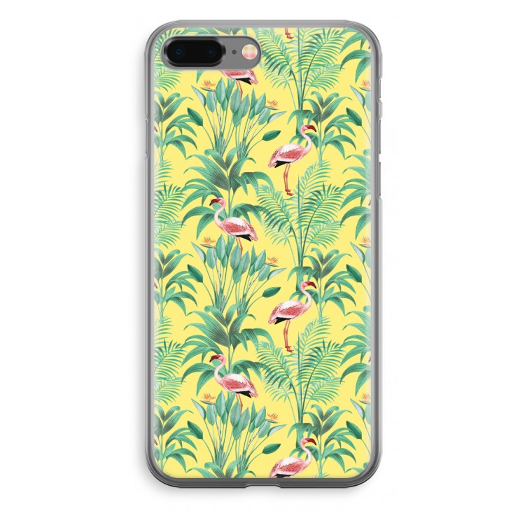 Flamingo party: iPhone 8 Plus Transparant Hoesje