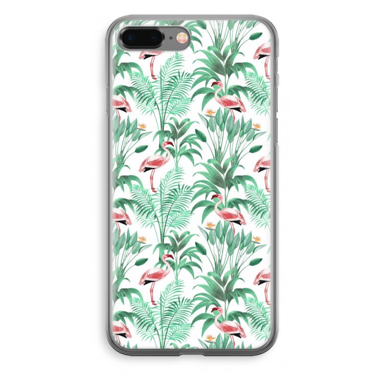 Flamingo bladeren: iPhone 8 Plus Transparant Hoesje