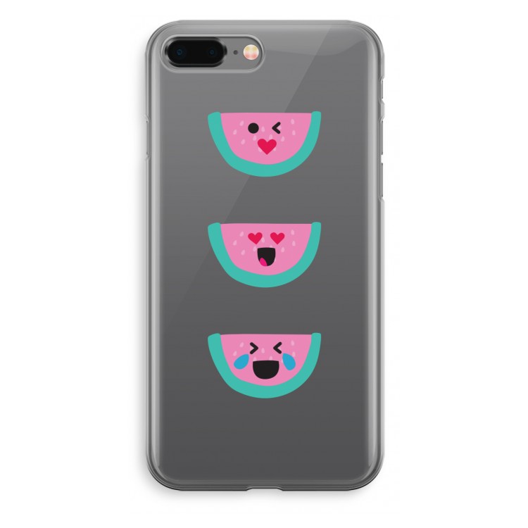 Smiley watermeloen: iPhone 8 Plus Transparant Hoesje