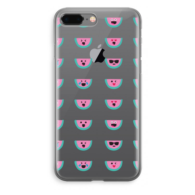 Smiley watermeloenprint: iPhone 8 Plus Transparant Hoesje